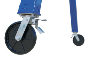 Vestil Steel Adjustable Height Gantry Crane with Total Locking Glass Filled Nylon Casters - 15 Ft. Wide x 7 Ft. Max Usable Height 2,000 lb - Blue