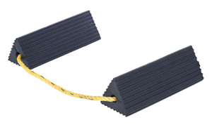 Vestil Rubber Airline Wheel Chock - 6 In. x 18 In. - Black