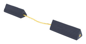 Vestil Rubber Airline Wheel Chock - 6 In. x 18 In. - Black
