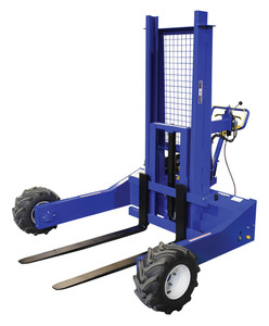 Vestil Steel 190CC Gas Powered Drive and Lift All-Terrain Pallet Truck With - 48 In. Long Adjustable Width Forks 1,000 lb - Blue