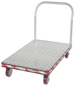 Vestil Aluminum Heavy Duty Tread Plate Platform Truck - 30 In. x 48 In. 3600 lb - Silver