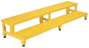 Vestil Steel Adjustable Step Mate Stand - 2 Step 22-7/8 In. x 72-1/16 In. x 15-1/4 In. 500 lb - Yellow