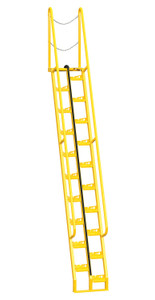 Vestil Steel Alternate Tread Stair - 68 Degrees 68-1/2 In. x 23-1/2 In. x 185-5/8 In. 350 lb - Yellow