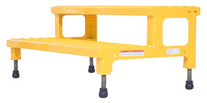 Vestil Steel Adjustable Step Mate Stand - 2 Step 22-7/8 In. x 36-3/16 In. x 15-1/4 In. 500 lb - Yellow