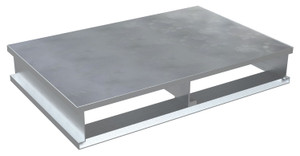 Vestil Aluminum Heavy Duty Solid Top Half Pallet - 36-1/8 In. x 24 In. x 6 In. 4000 lb - Silver