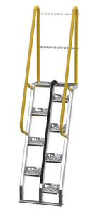 Vestil Galvanized Alternate Tread Stair - 68 Degrees 34-5/8 In. x 23-1/2 In. x 101-7/8 In. 350 lb - Silver