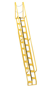 Vestil Steel Alternate Tread Stair - 56 Degrees 114-1/8 In. x 23-1/2 In. x 198-5/8 In. 350 lb - Yellow