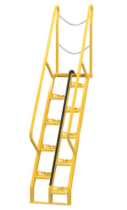 Vestil Steel Alternate Tread Stair - 56 Degrees 57-1/2 In. x 23-1/2 In. x 114-1/4 In. 350 lb - Yellow