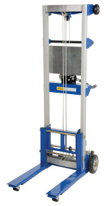 Vestil Aluminum/Steel Fixed Straddle Manual Hand Winch Lift Trucks - 500 lb - Silver/Blue