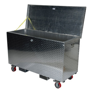 Vestil Aluminum Portable Tool Box with Casters and Fork Pockets - 24-13/16 In. x 60-3/4 In. x 38-5/16 In. 2500 lb - Silver
