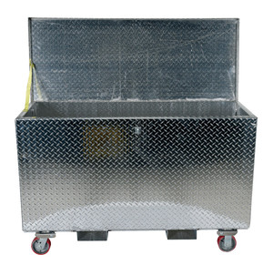 Vestil Aluminum Portable Tool Box with Casters and Fork Pockets - 24-13/16 In. x 60-3/4 In. x 38-5/16 In. 2500 lb - Silver