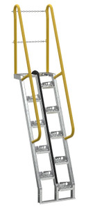 Vestil Galvanized Alternate Tread Stair - 68 Degrees 39-1/2 In. x 23-1/2 In. x 113-3/4 In. 350 lb - Silver