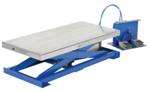 Vestil Steel Pneumatic Scissor Lift Table - 39-1/2 In. x 19-3/4 In. x 29-1/2 In. 200 lb - Blue