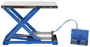Vestil Steel Pneumatic Scissor Lift Table - 39-1/2 In. x 19-3/4 In. x 29-1/2 In. 200 lb - Blue