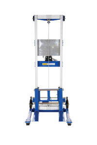 Vestil Aluminum/Steel Adjustable Straddle Manual Hand Winch Lift Trucks - 500 lb - Silver/Blue