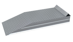 Vestil Aluminum Tread Plate Wheel Riser with Roll Off Guard - 60 In. x 24 In. x 10-1/16 In. 30000 lb - Silver