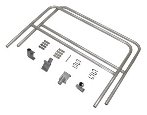 Vestil Aluminum Bolt On Handrail - 7 Ft. For Aluminum Walk Ramps Retro Fit - Silver
