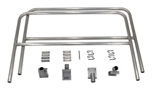 Vestil Aluminum Bolt On Handrail - 7 Ft. For Aluminum Walk Ramps Retro Fit - Silver