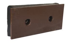 Vestil Steel Face Molded Rubber Bumper - 18 In. x 8 In. x 2-1/2 In. - Black