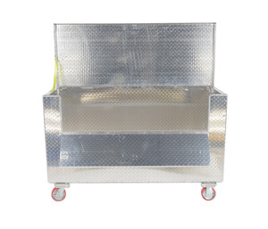 Vestil Aluminum Portable Tool Box with Fold Down Front Door with Casters - 24-13/16 In. x 60-3/4 In. x 38-5/16 In. 2500 lb - Silver