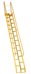 Vestil Steel Alternate Tread Stair - 68 Degrees 78-3/8 In. x 23-1/2 In. x 209-7/8 In. 350 lb - Yellow