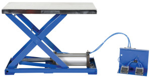 Vestil Steel Pneumatic Scissor Lift Table - 39-1/2 In. x 19-3/4 In. x 29-1/2 In. 400 lb - Blue