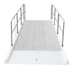Vestil Steel Removable - 42 In. Height Handrails with 21 In. Welded Mid Rail For Aluminum and Steel Yard Ramp Models