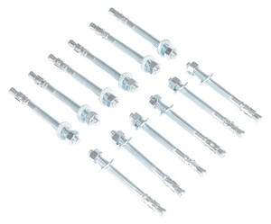 Vestil Steel Concrete Sleeve Anchor Bolts - 12 Pack 1/2 In. x 5 In. - Silver