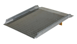 Vestil Aluminum Diamond Tread Hand Truck Dock Board with Curbs - 35-7/8 In. x 31-1/4 In. x 7-3/16 In. 800 lb - Silver