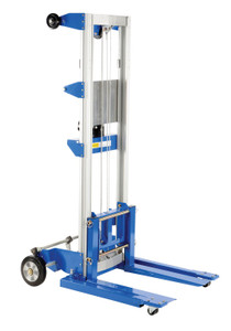 Vestil Aluminum/Steel Adjustable Straddle Manual Hand Winch Lift Trucks - 400 lb - Silver/Blue