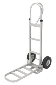 Vestil Aluminum P Handle Hand Truck Pneumatic Tires - 18-1/2 In. x 20-1/2 In. x 52-1/2 In. 500 lb - Silver