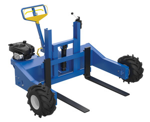 Vestil Steel 190CC Gas Powered Drive and Lift All-Terrain Pallet Truck - 36 In. Long Adjustable Width Forks 4,000 lb - Blue