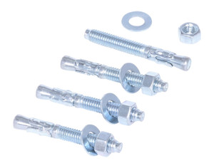 Vestil Steel Concrete Sleeve Anchor Bolts - 4 Pack 3/8 In. x 3 In. - Silver