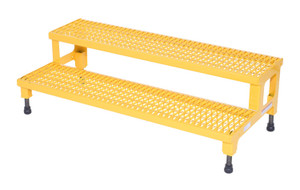 Vestil Steel Adjustable Step Mate Stand - 2 Step 22-7/8 In. x 48-1/2 In. x 15-1/4 In. 500 lb - Yellow