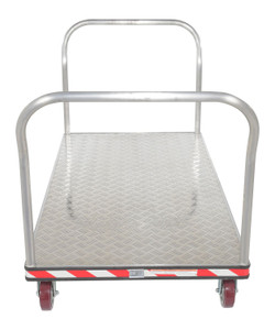 Vestil Aluminum Heavy Duty Dual Handle Tread Plate Platform Truck - 30 In. x 72 In. 3600 lb - Silver