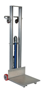 Vestil Aluminum Lite Load Lift With Foot Pump and Fixed Wheels - 20 In. x 20 In. Platform 400 lb - Silver