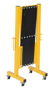 Vestil Aluminum Expand-A-Gate with Casters - 15 In. x 19-3/4 In. x 40-1/8 In. - Yellow