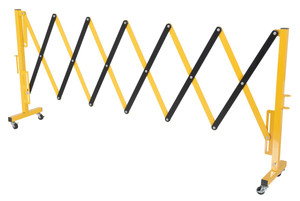 Vestil Aluminum Expand-A-Gate with Casters - 15 In. x 19-3/4 In. x 40-1/8 In. - Yellow