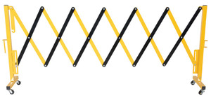 Vestil Aluminum Expand-A-Gate with Casters - 15 In. x 19-3/4 In. x 40-1/8 In. - Yellow