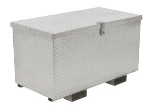 Vestil Aluminum Portable Tool Box with Fork Pockets and No Handles - 25-7/8 In. x 49-1/4 In. x 28-1/16 In. 2500 lb - Silver