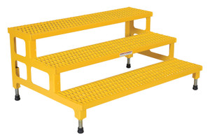 Vestil Steel Adjustable Step Mate Stand - 3 Step 33-7/8 In. x 48-1/2 In. x 22-1/4 In. 500 lb - Yellow