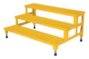 Vestil Steel Adjustable Step Mate Stand - 3 Step 33-7/8 In. x 48-1/2 In. x 22-1/4 In. 500 lb - Yellow