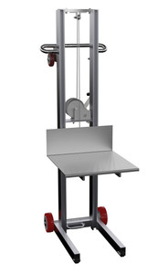 Vestil Aluminum Lite Load Lift With Winch and Fixed Wheels - 20 In. x 20 In. Platform 400 lb - Silver