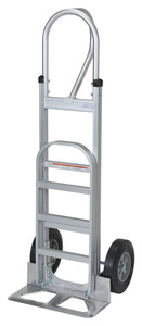 Vestil Aluminum P Handle Truck with Hard Rubber Wheels - 18-1/2 In. x 18-1/2 In. x 52-1/2 In. 500 lb