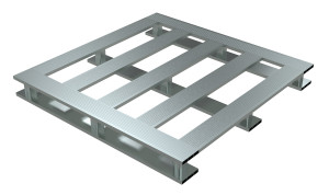 Vestil Aluminum Skid Bottom Pallet - 47-7/8 In. x 47-7/8 In. x 5-1/16 In. 6000 lb - Silver