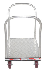 Vestil Aluminum Heavy Duty Dual Handle Tread Plate Platform Truck - 24 In. x 36 In. 3600 lb - Silver