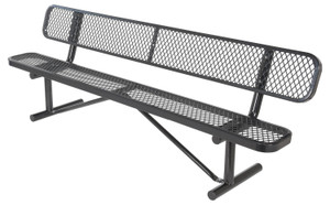 Vestil Steel Bench Expanded Metal - 96 In. - Black