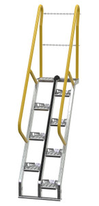 Vestil Galvanized Alternate Tread Stair - 56 Degrees 49-1/4 In. x 23-1/2 In. x 102-7/16 In. 350 lb - Silver
