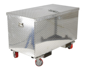 Vestil Aluminum Portable Tool Box with Casters and Fork Pockets - 24-13/16 In. x 60-3/4 In. x 32-5/16 In. 2500 lb - Silver
