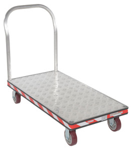 Vestil Aluminum Heavy Duty Tread Plate Platform Truck - 24 In. x 48 In. 3600 lb - Silver